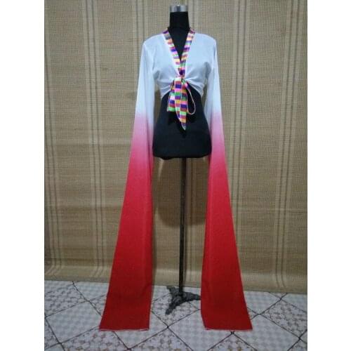 Chinese Folk Dance Classical Dance Children Adult Dance Wear Costumes Top Multicolor Water Sleeve Costume Stage Performance