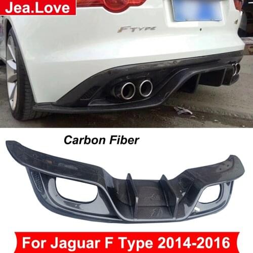 Real Carben Fiber Rear Bumper Lip Back Diffuser Protector Car Body Modification Parts For Jaguar F Type 2014-2016 Styling