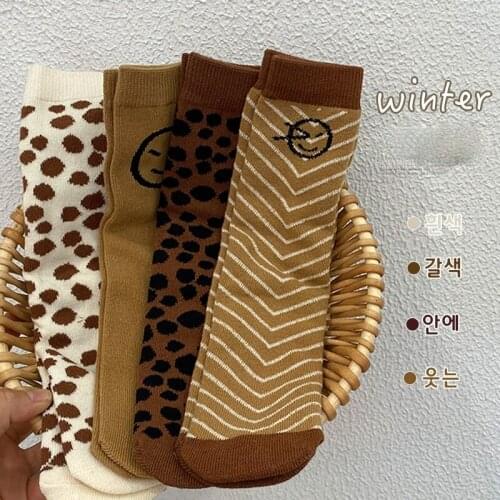 1 Pair Spring Autumn Winter 100% Cotton Children Leopard Socks Baby Girls Knee Socks High Socks for Girls Winter Warm Socks