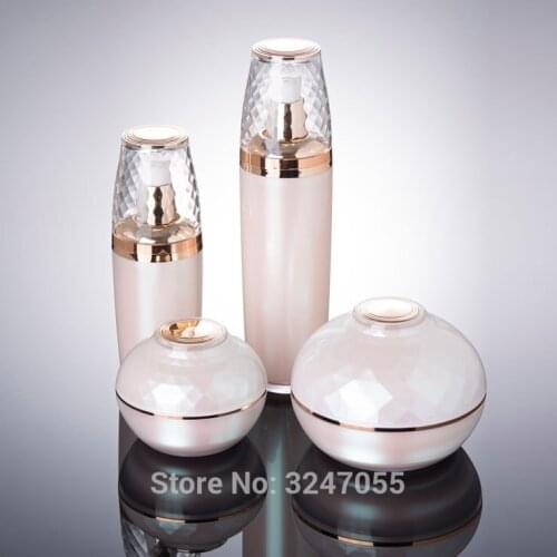 10pcs/lot 30G 50G High Grade Acrylic Cosmetic Cream Jar, Mask Cream Refillable Jar, 30ML 50ML DIY Pink Lotion Pump Bottle