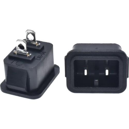 10pcs AC power socket C10 male 2 jack power outlet embedded electric connector for PDU UPS with certificate superior quality