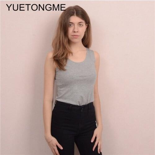 2020 Basic Solid T shirts Women Slim Neck Camisole Tops Tees Summer Female Tanks Sleeveless BT022