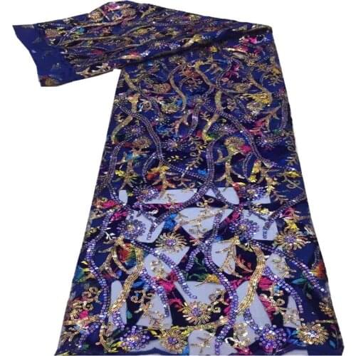 2021 Latest French Nigerian Laces Fabric with sequins Tulle African Laces Fabric Wedding African French Tulle For Sewing xc19-5