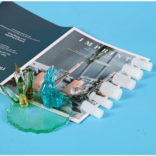6style Mini Crystal Column Resin Mold DIY Epoxy Resin Energy Stone Necklace Pendant Silicone Mold Fashion Jewelry Making Tools