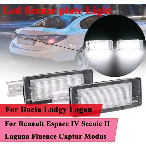 #8200013577 Car Led license plate Light For Renault Espace IV Scenic II III Laguna II Fluence Captur Modus For Dacia Lodgy Logan
