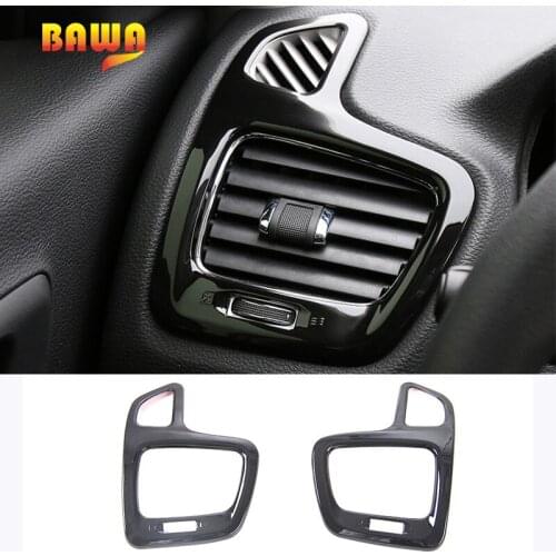 BAWA Automotive Interior Stickers Dashboard Side Air Conditioner Vent Decoration for Jeep Compass 2017 UP Car Interior Styling