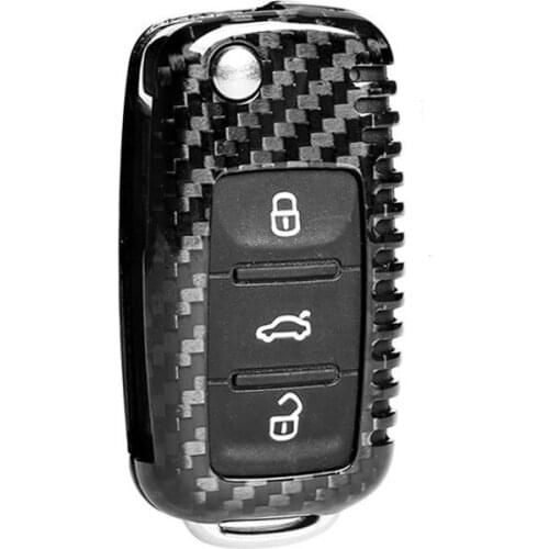 Car Carbon Fiber Smart Key Cover Key Case Key Fob box For Volkswagen VW Polo Sonata Lavida Passat Tiguan Jetta Bora Golf