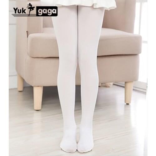 Yukigaga Girls Women Footed Ballet Tights Microfiber Velvet White Black Pink Ballet Dance Stockings Pantyhose With Gusset c25a
