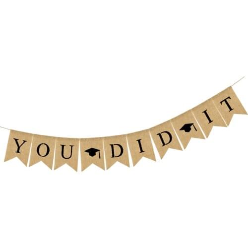Graduation Banner Ceremony Decorative Garland Banner High School College Graduating Class Party Decor -YOU DID IT