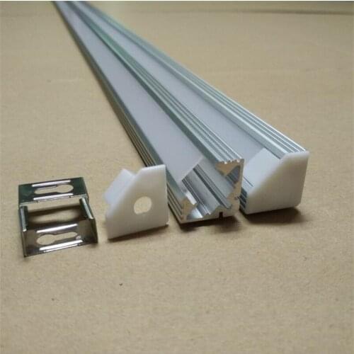 Free Shipping Hot Selling 2M/pcs Corner Slim Aluminum profile with lens for LED Strip Light Cabinet Light Bar light
