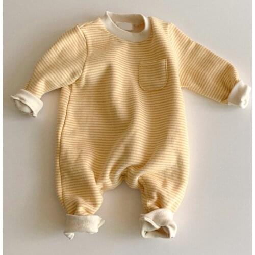 Baby Korean Autumn Clothes Striped Infant Girls Boys Rompers Simple Style Baby Playsuit New Autumn One-Pieces Baby Girls Clothes