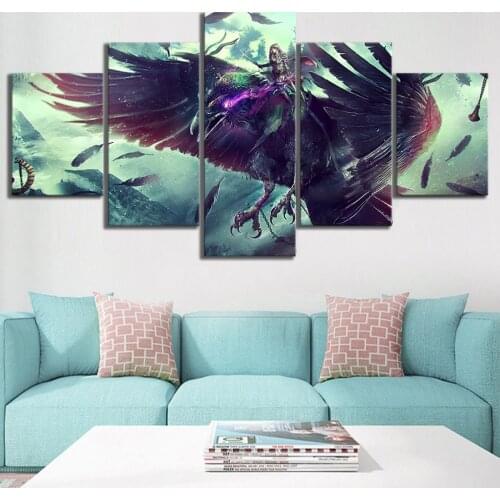 Home Decor Hd Prints Painting Pictures 5 Panel Game Character Wall Art Modular Canvas Poster Modern Bedroom