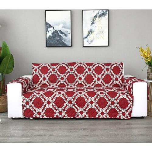 Double-sided Sofa Couch Cover Chair Throw Pets Kids Mat Furniture Protector Plaid Printing Washable Removable Armrest Slipcovers