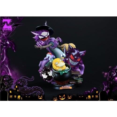 GK Pokemon Action Figure Collection Model Toy Statue Halloween Gengar Psyduck Doll Toy Gift