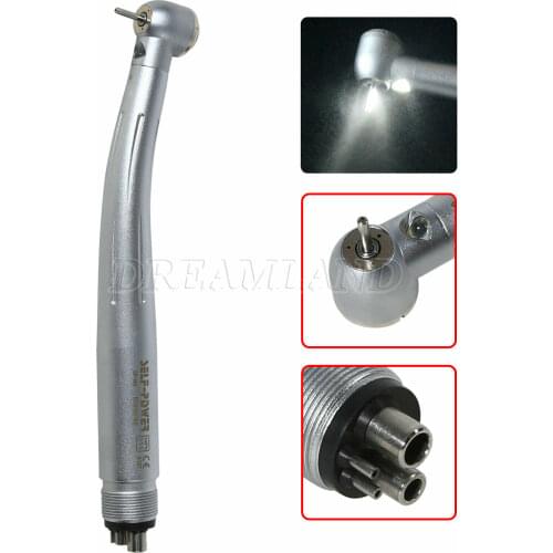 Fit KAVO LED Dental Triple water spray Push Button Air Turbine Fiber Optic High Speed E-generator Handpiece 4Hole