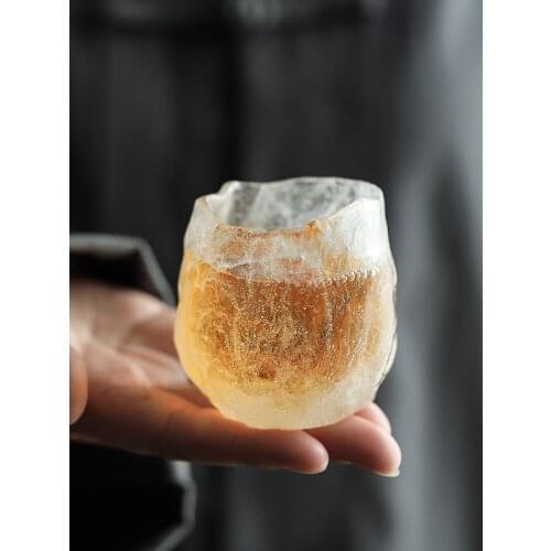 Ice Floc Coloured Glaze Freeze Burn Kungfu Tea Cup Master Single Handmade Japanese Tea Ceremony Cup Tearoom Drink Tools