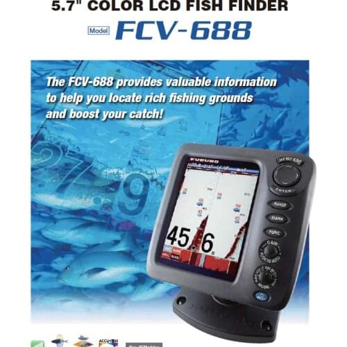 FURUNO 600W boat ship fish finder FCV-688 5.7'' colored LCD echo sounder marine maritime electronics W/ transducer 520-5PSD