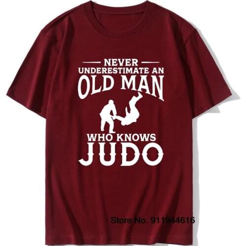Never Underestimate An Old Man Loves Judo T Shirt Streetwear Martial Arts Birthday Gift Short Sleeve Jiu Jitsu T-shirts