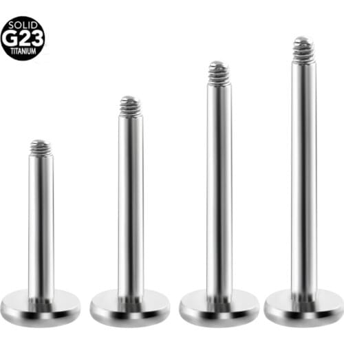 G23 Titanium Labret Bar Parts Screw Thread Head 16g 14g Labret Post Shaft Barbells For Lip Piercing Labret Post Only Replacement