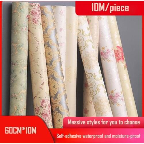 KAMANNI Wallpaper Self Adhesive Warm Waterproof Dormitory Living Room 3D Stereo Wall Stickers 10M Solid Color Wallpaper Stickers