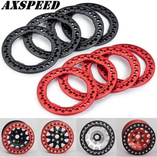 AXSPEED 4PCS 1.9inch Wheel Outer Ring 52mm Aluminum Alloy Wheel Rings for 1:10 RC Crawler Axial SCX10 II 90046 1.9 Wheel Rims