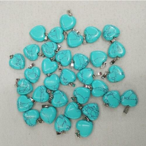 2018 fashion bestselling stone love heart pendants charms for jewelry making 16mm 50pcs/lot Wholesale free shipping