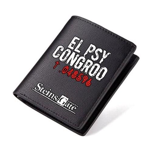 Fashion Steins Gate EL PSY CONGROO Wallets Short style Luminous PU Leather Cartoon Anime Student holders