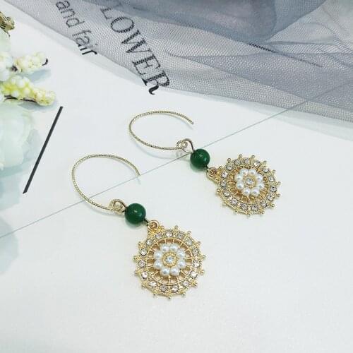 Fashion Vintage compass pearl Pendant Womens Earrings elegant Prevent Allergy exquisite New Earrings 2020 New Jewelry Earrring