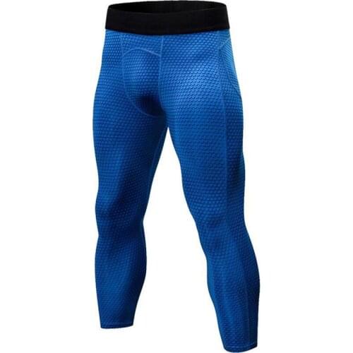 Men 3/4 Sport Tights Colorful Gym Running Tights Skin Compression Running Pants Fitness Yoga Basketball Training Tight Leggings