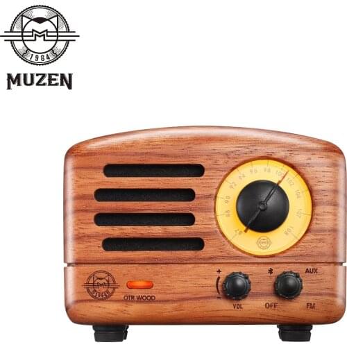 MUZEN OTR Wood Small Portable Outdoor Wireless Bluetooth Speaker With Bluetooth 4.0 FM RADIO 10-Hour 5W Stereo Retro Present