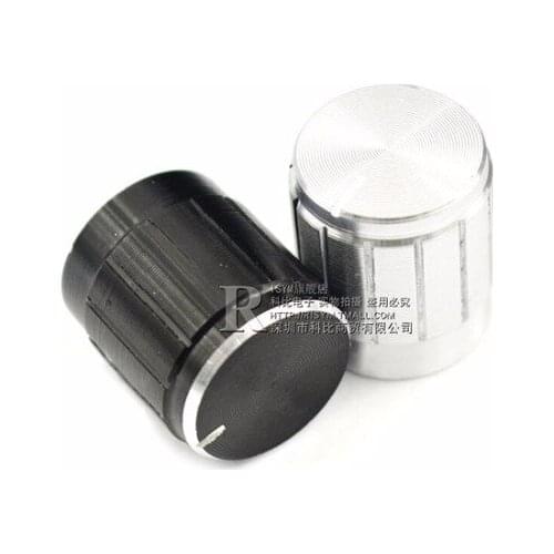New Arrivals 5pcs Potentiometer buttons Aluminium alloy button for HIFI Radio 15x17mm silver and black