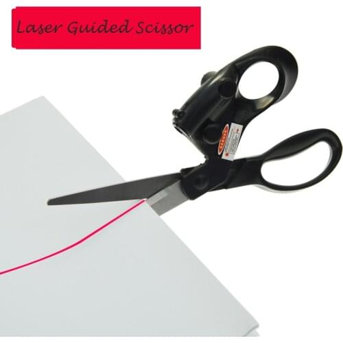 1 PCS Laser Guided Scissors for Fabric Sewing Cut Sewing Cut Straight Fast Professional Home Crafts Wrapping Scissors DIY Tools