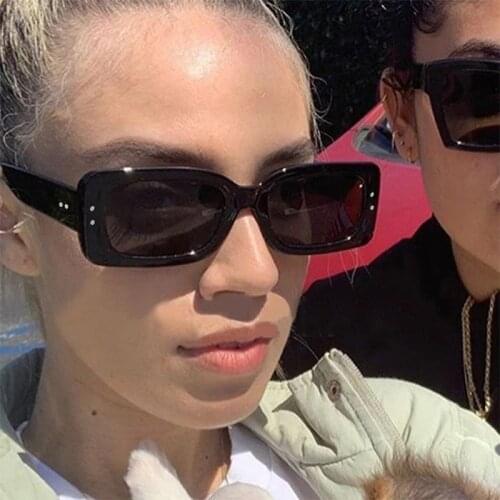 Small Square Sunglasses For Women Sexy Morden Ultralight UV400 Eyewear Italy Famous Luxury Brand Black Rectangular Glasses Man