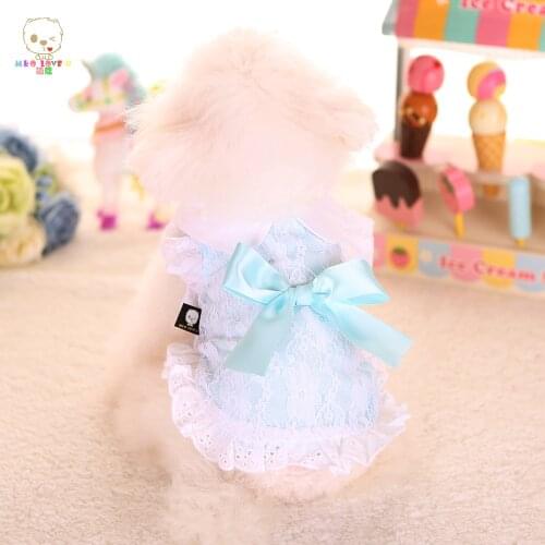 Pet Clothes For Dogs And Cats Dog Shirt With Lace Spting & Summer Coat Cat Vest Sweet Pink Bow Chihuahua YorkiesTeddy Clothing