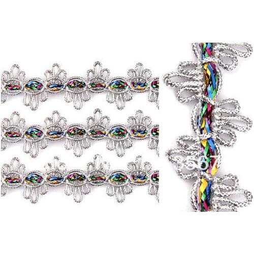 Wholesale 30yards Silver Irregular Twisted Clothing Embellishment Metallic Trim Sewing TrimT27