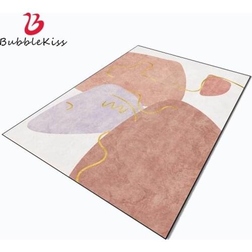 Bubble Kiss Soft Carpet for Living Room Modern Geometric Pattern Orange Carpet Korean Style Home Customized Anti-wrinkle Rug