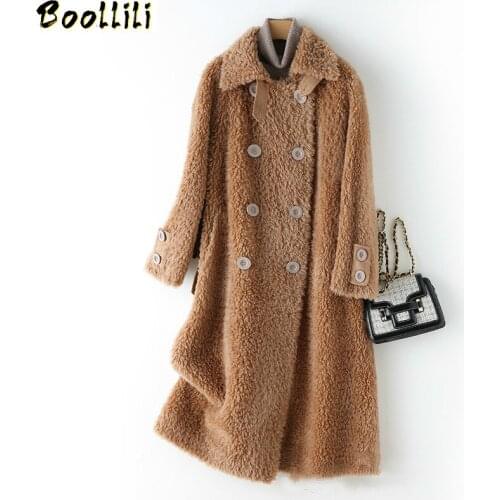 Boollili Autumn Winter Coat Women Clothes 2020 Sheep Shearing Real Fur Coat 100% Wool Jacket Women Korean Vintage Fur Tops