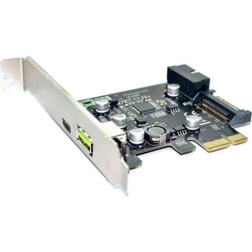 PCI-e to USB3.1 Type-C expansion card PCIe to USB fast charge +19PIN front USB adapter card