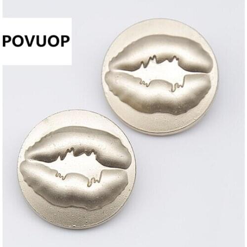 POVUOP button metal button Gold metal circle pattern overcoat suit buttons 25mm