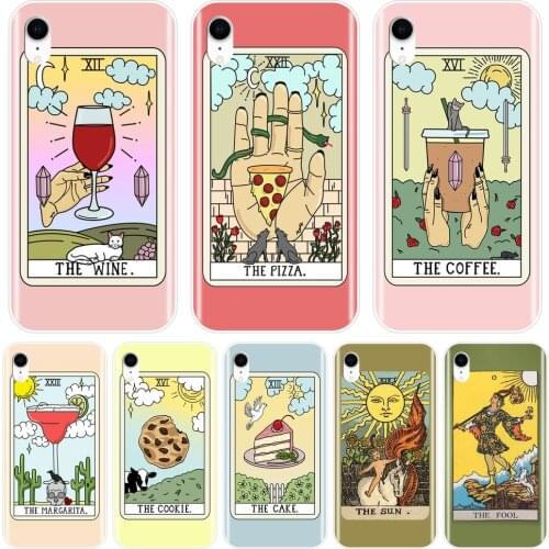 Phone Case Silicone For iPhone X XR XS MAX 8 7 6S 6 S Egypt Tarot Food Sun Pink Red Soft Back Cover For iPhone 8 7 6S 6 S Plus