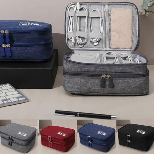 Data Cable Storage Bag Portable Digital USB Gadget Organizer Charger Wires Cosmetic Zipper Storage Waterproof Organizer Case