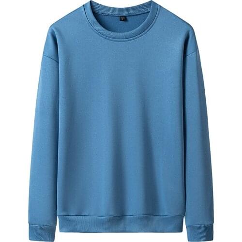 Spring 2021 denim blue round neck hoodie women spring and autumn Korean loose long sleeves INS thin headless top