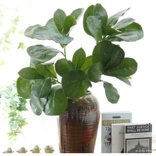 87cm3 Fork Artificial Rare Banyan Tree Branch Green Fake Tropical Palm Tree Plants Indoor Plastic Potted Home Shop Office Decor