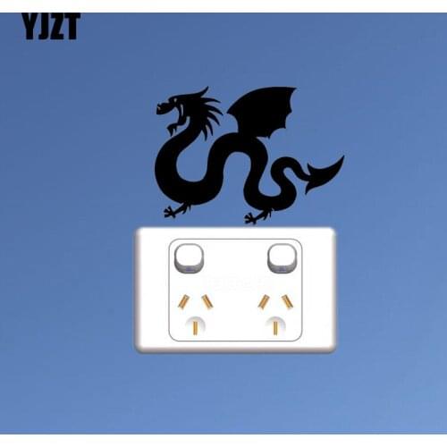 YJZT Cartoon Pattern Wall Switch Stickers Decoration Vinyl Decal Chinese Dragon Animal 17SS0121