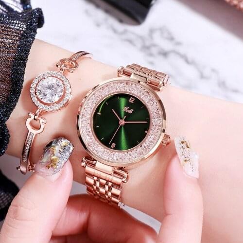 Top In Linen Style Rhinestone Womens Watches Waterproof Small Quartz Wrist Watch 2020 Luxury Crystal Clock for Casual Dress