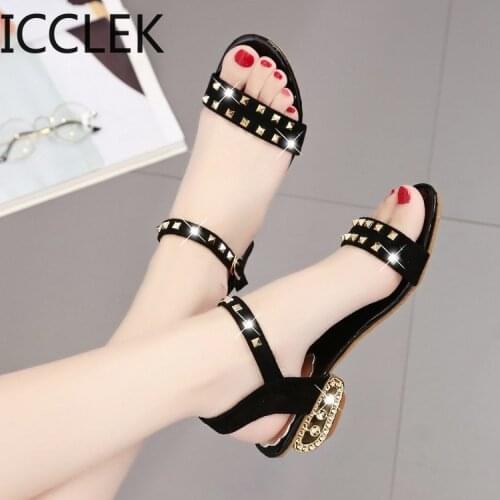 Women Sandals Rivets Shoes Elegant Summer Open Toe Flip Flops Buckle Sandalias Mujer Large Size 43 Sandalias De Mujer