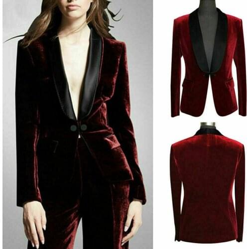 Mother Of The Bride Pant Suits Burgundy Velvet Ladies Womens Suits Formal Party Evening Prom Wedding Tuxedos