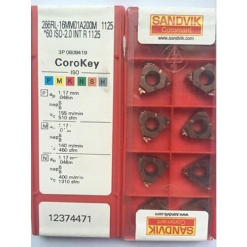 10PCS CARBIDE INSERT 266RL-16MM01A200M 1125