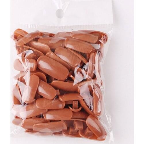 100pcs/bag Plastic Nail Tips Professional Flexible Plastic Practice Nail Training Hand With Manicure Tool New Arrival