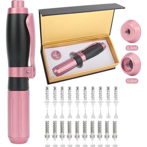 2 IN 1High Pressure Hyaluronic Acid Pen High Density Metal for Anti Wrinkle Lip Injection Hyaluron Gun Atomizer Hyaluron Pen